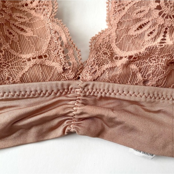 Aerie Soft & Smooth Endless Lace Stretch Triangle Bralette Bra XL in Raw Sienna - Picture 4 of 16